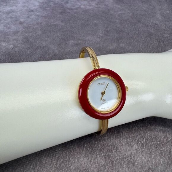 Gucci 1100 L Gold Quartz Watch Interchangeable Bezels Vintage - Picture 15 of 15